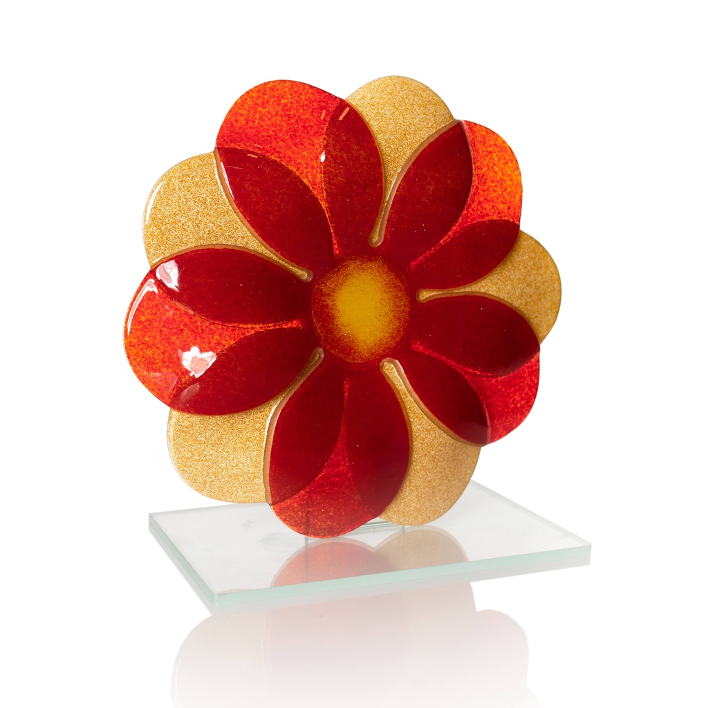 Kompozycja kolorowych tafli szklanych – nowoczesny fusing